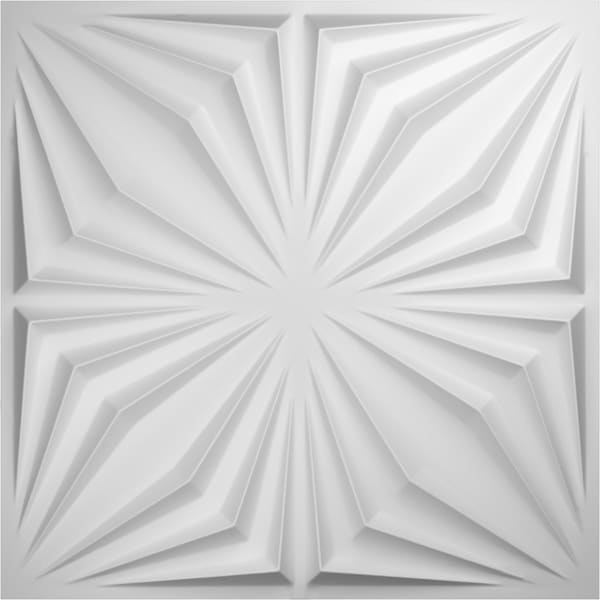 Ekena Millwork Asher EnduraWall Decorative 3D Wall Panel, White, 19 5/8"W x 19 5/8"H WP20X20AHWH - main